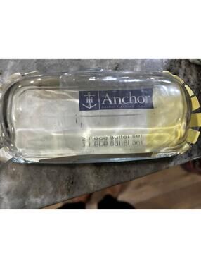 Anchor Hocking 2 Piece Glass Butter Set